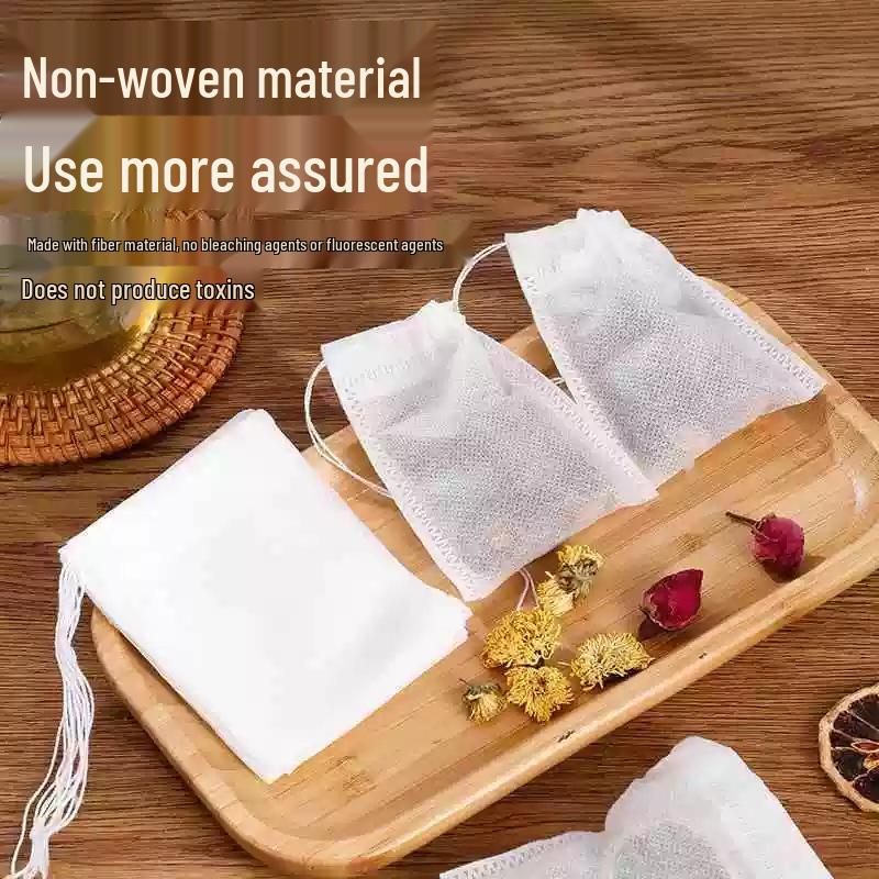 Non-Woven Disposable Drawstring Tea and Soup Straining Bags, Food Grade