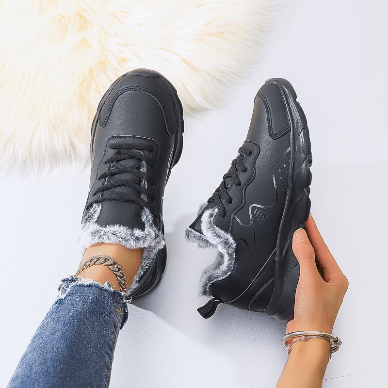 Fashion Men's Snow Boots Winter Ankle Boots Fur Outdoor Winter Shoes Warm Hiking Boot Platform Sneakers Lightweight Lace-up Cotton Boots