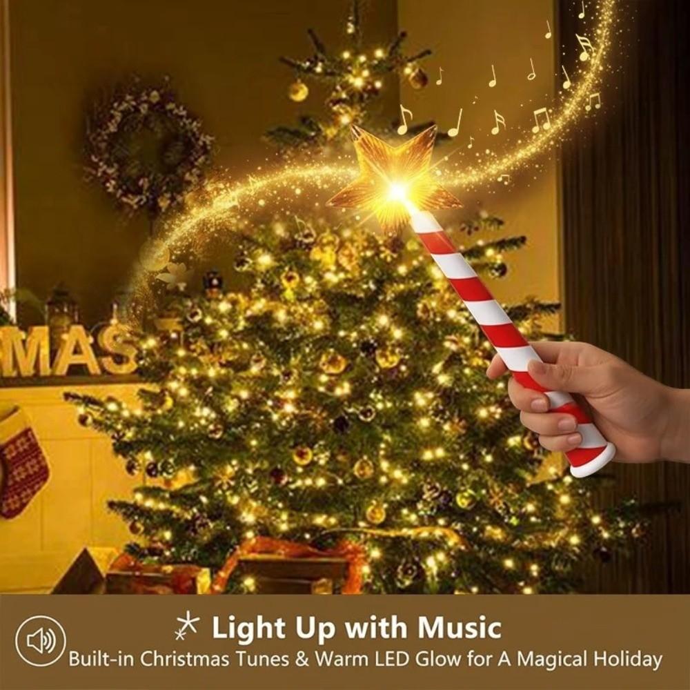 Creative USB Magic Wand Christmas Light Cute DIY Musical LED Star Light Cartoon Christmas Tree Star Decoration Home Decor