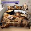 3pcs Anime Teddy Bear Bedding Set - Includes One Quilt Cover and Two Pillowcases (No Core) - Perfect for Bedroom Decor, Festive Gifts, Polye