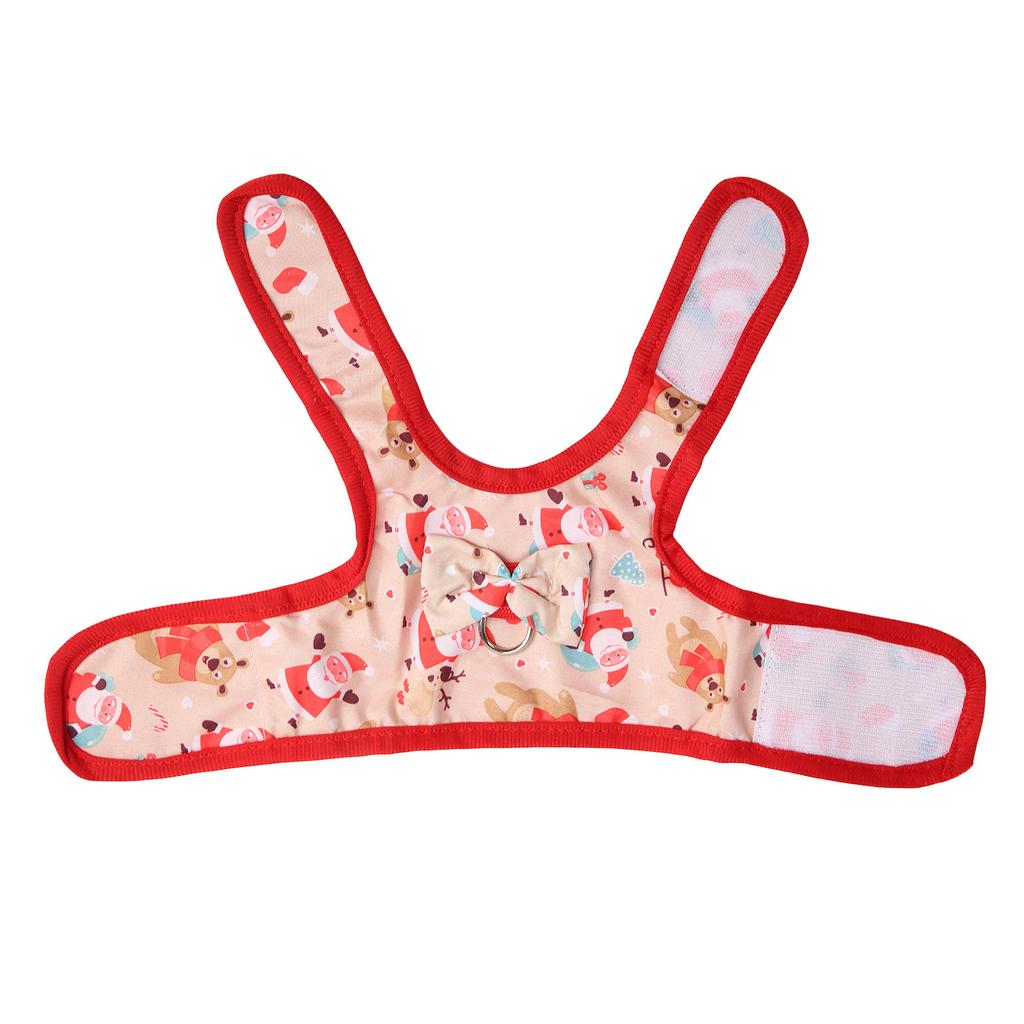 Rabbit Vest Harness Set Cute Fun Father Christmas Pattern Small Pet Vest Leash Set for Christmas