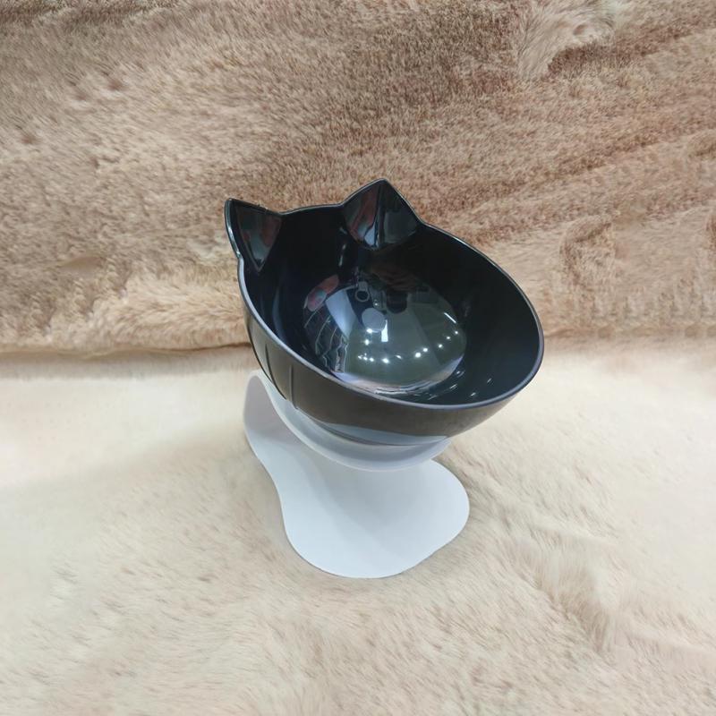 Cat Bowl Transparent Double Bowl Cat Food Bowl Water Bowl Basin Bowl Rack Dog Bowl Dog Food Basin Oblique Mouth Spine