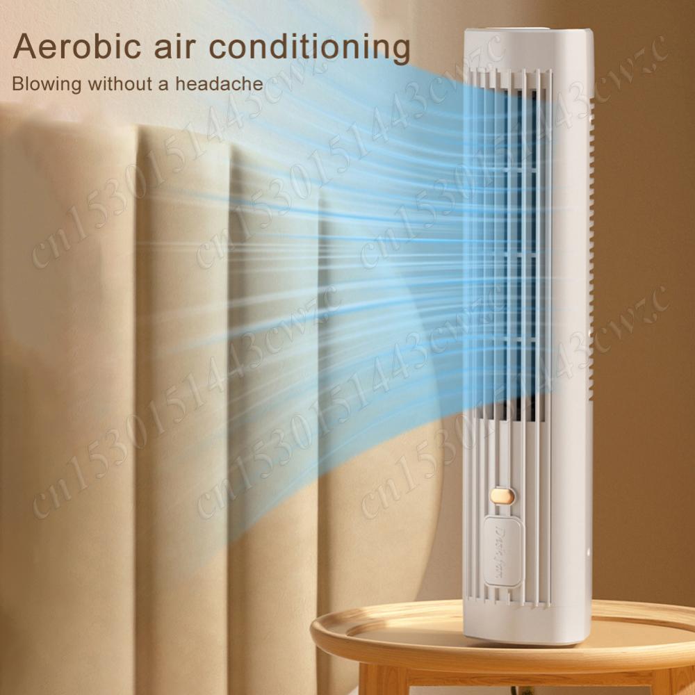 Standing Tower Fan Cooling Fan USB Rechargeable 3 Speed Desk Fan Electric Table Fan Portable Bladeless Fan Electric Table Fan