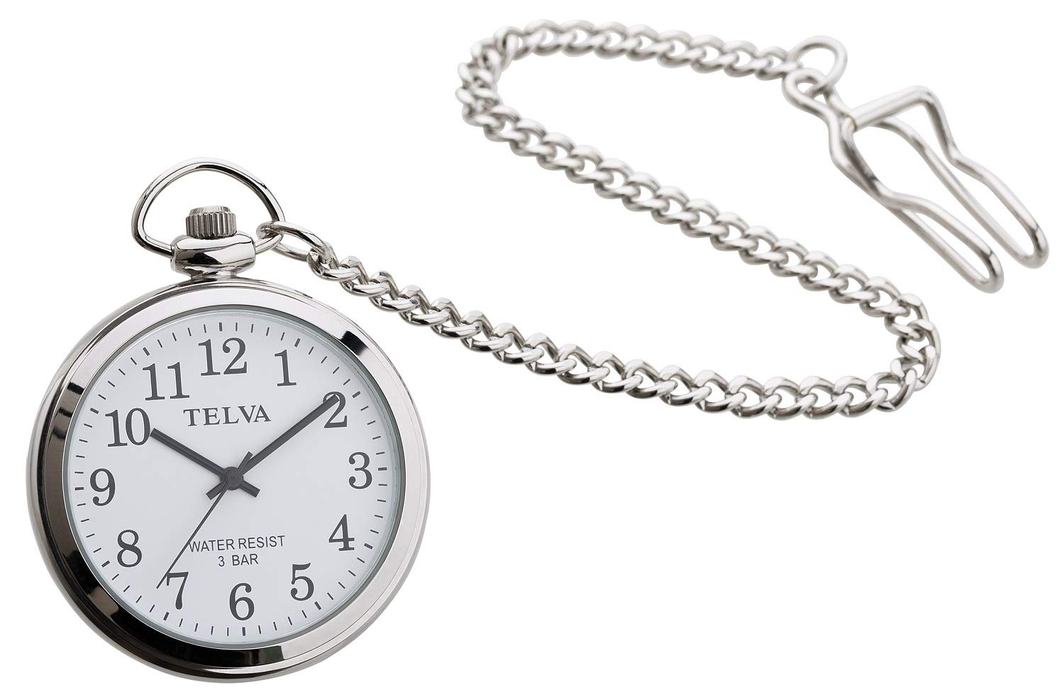 

[Clefer] Карманные часы аналоговые водонепроницаемые белый циферблат TELVA TE-AM153-WTS мужские