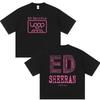 Mens Ed Sheeran Loop Tour 2026 Graphic Tee Streetwear Cotton T-Shirt Casual Short Sleeve