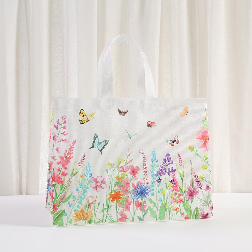 

12pcs Floral Print Gift Bags Non-Woven Fabric Tote Bags for Birthday Parties Events and Special Occasions Candy Gift Packaging 12pcs&33x25x17cm