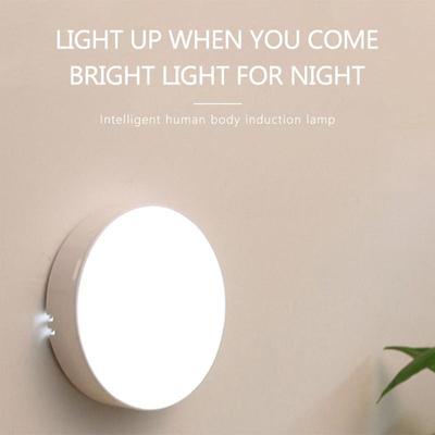 Motion Sensor LED Night Light USB Rechargeable Bedroom Wall Lamp Stairs Energysaving Intelligent Body Induction Night Light