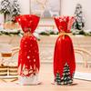 Christmas Decor Red Snowflake Bottle Cover With Plush Design For Holiday Party Scene