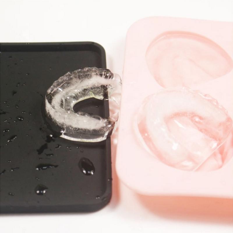 4 Hole Denture Teeth Shaped Ice Cube Mold Silicone Ice Tray Diy Ice Cream Mould Funny Gag Gift For Dentist Seniors Father Day