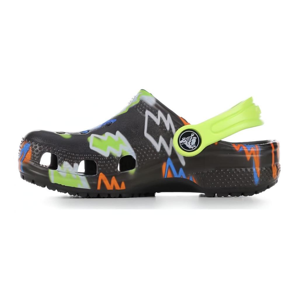 Crocs Non-Slip Durable Kids Sandals Kids Sandals Black Green 208309-001