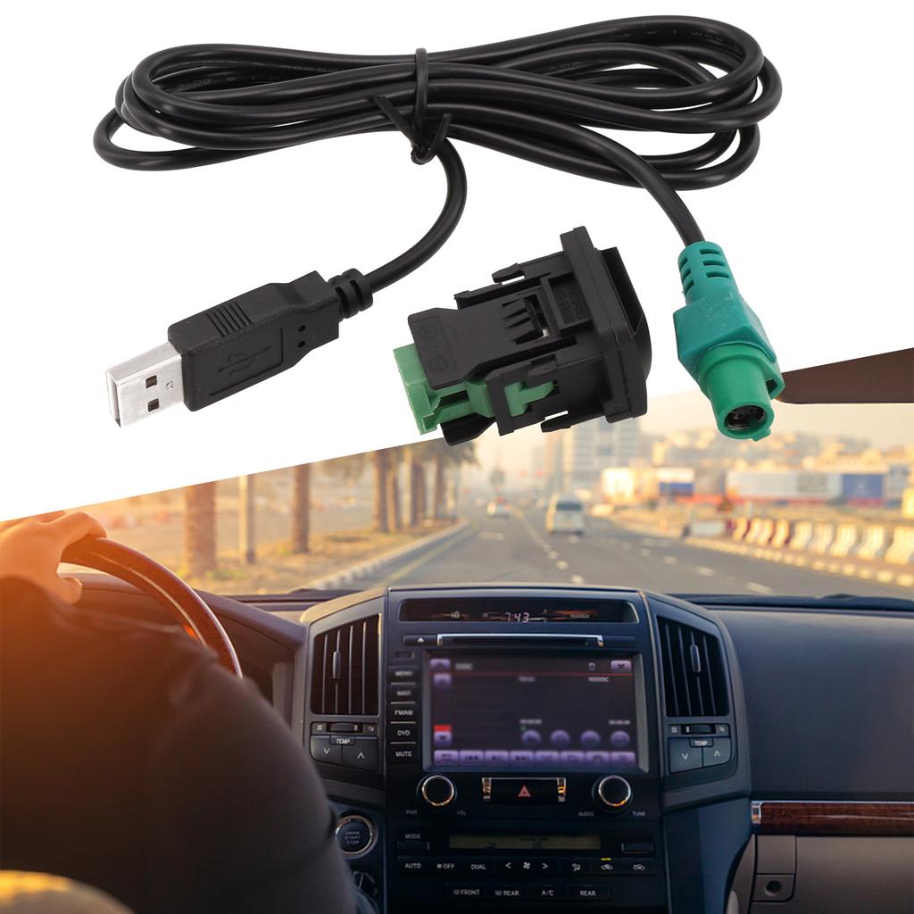 DC12V Car USB Adapter Audio USB Cable Switch Black For Golf- And Other Models Direct Installation Car Accessories