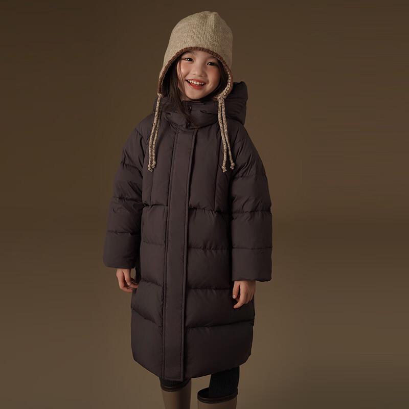 hacikis Kids' Mid-Length Hooded Down Jacket
