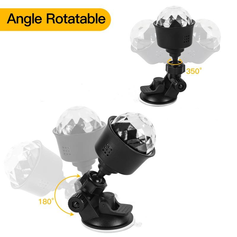 RGB Sound Activated LED Disco Ball Light with Remote Control Rotating DJ Stage Lamp for Home Car Party Club Christmas Decoration