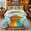 Hey Duggee Custom Name 3Pcs Bedding Set 1 Bed Sheet 2 Pillowcases Bedroom Home Decor