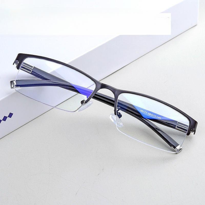 3 Color Transparent Anti Blu-ray Glasses Alloy HD Half-frame Business Myopia Glasses Decorative Plastic Men Reading Eyewear