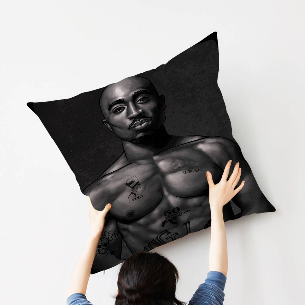2PAC Hip-Hop Sänger Kissenbezug Auto Überwurfskissenbezug Für Sofa Auto Weihnachtsgeschenk 40x40cm 45x45cm