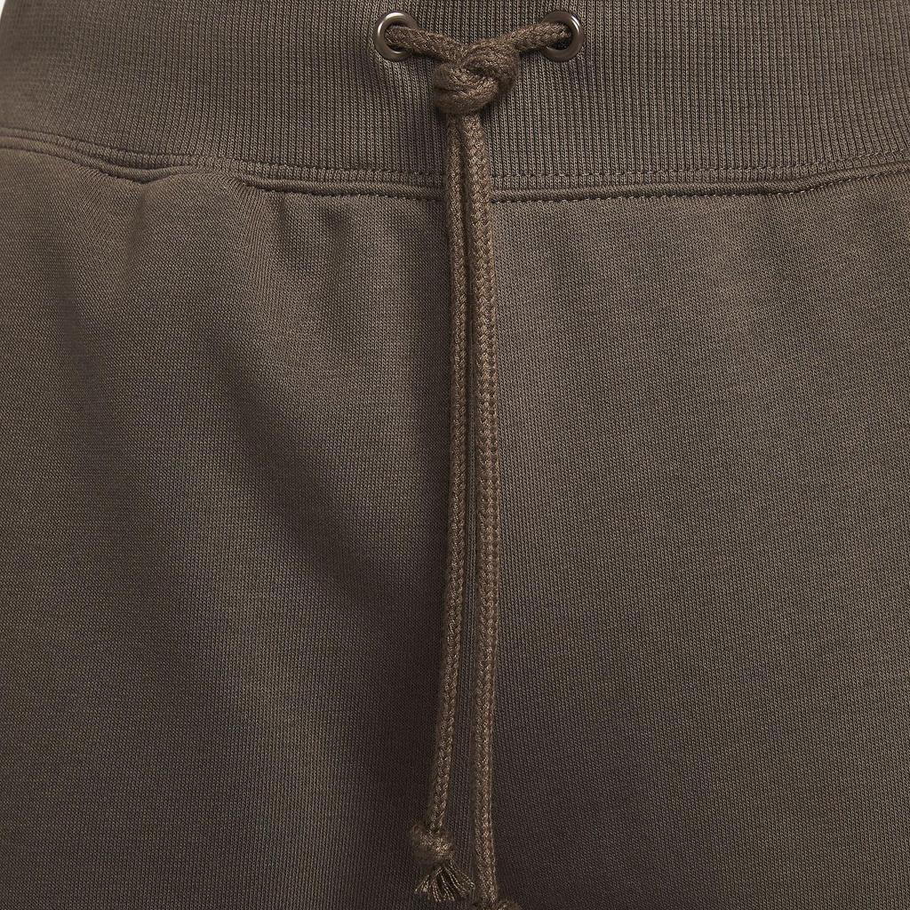 Nike Jednofarebné ležérne pletené športové nohavice so širokými nohavicami a vysokým pásom so sťahovacou šnúrkou Dámske nohavice Hnedé FZ7208-237