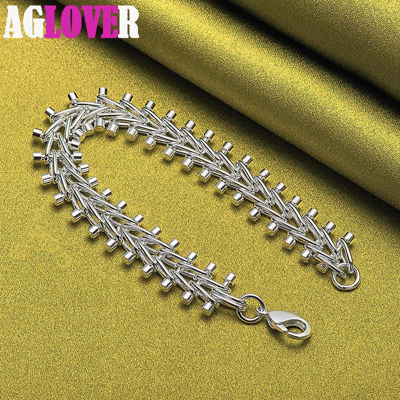 925 Sterling Silver Double Row Bead Chain Bracelet Jewelry