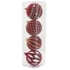 4 Red Painted Velvet Christmas Ball Ornaments Christmas Tree Baubles Christmas Decorations Home Party Decorations