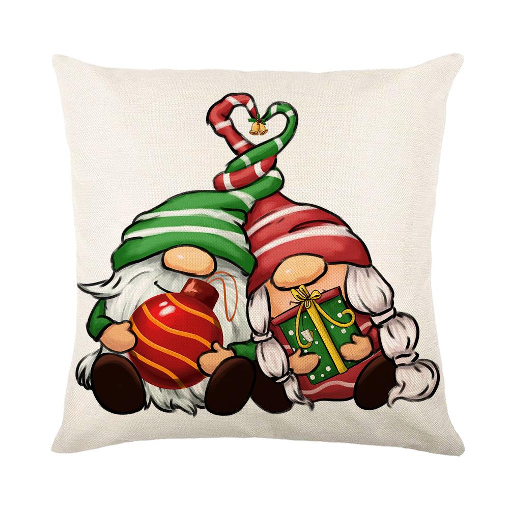 Christmas Pillow Cover Polyester Printed Home Living Room Sofa Cushion Cover Holiday Gift Pillow Cover