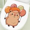 Cute Cartoon Guinea Pig Toilet Sticker Self-Adhesive Removable for Bathroom Home Decor