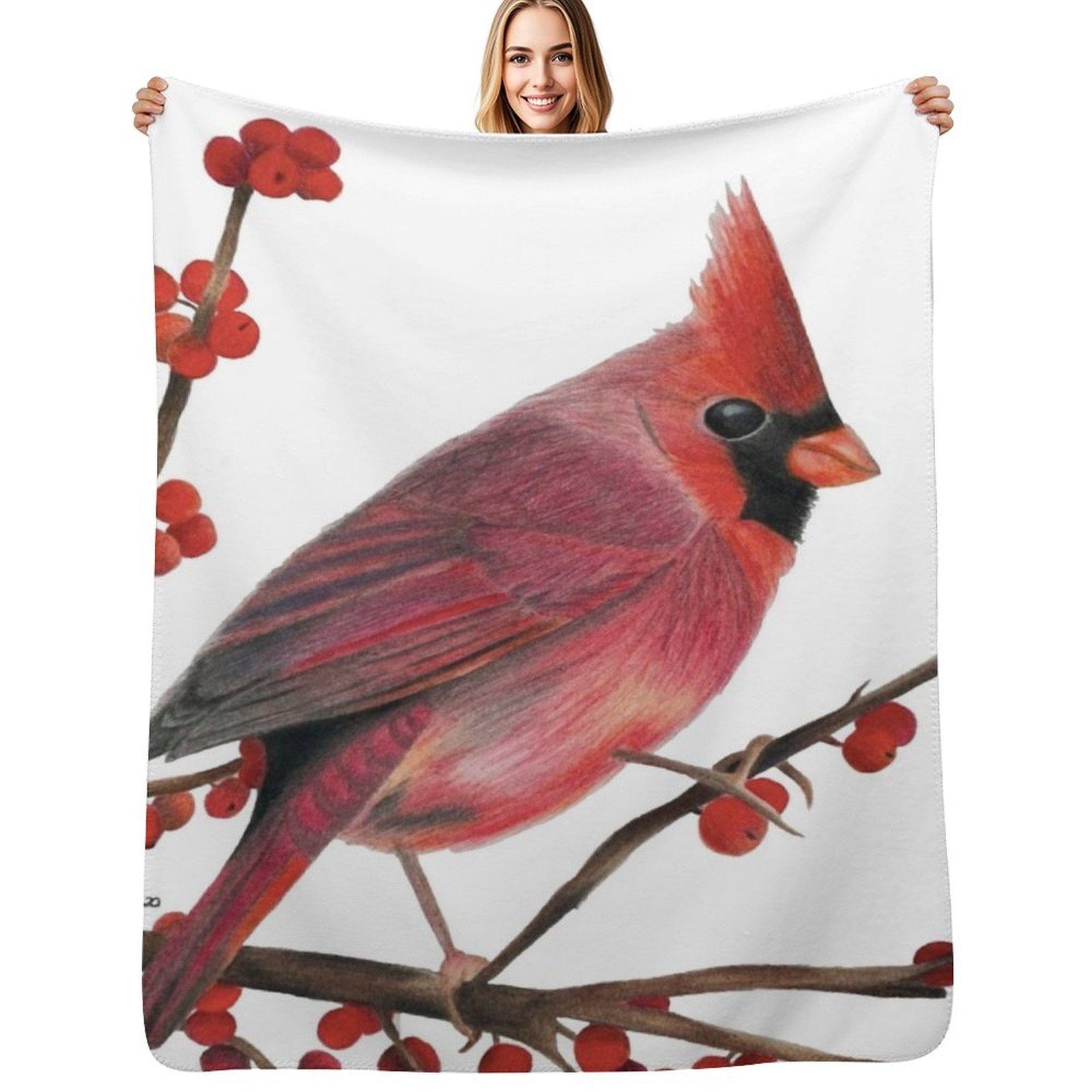 Cardinal Throw Blanket Wrinkle Resistant Lightweight Blanket Size: 75*100cm, Weight: 230 GSM