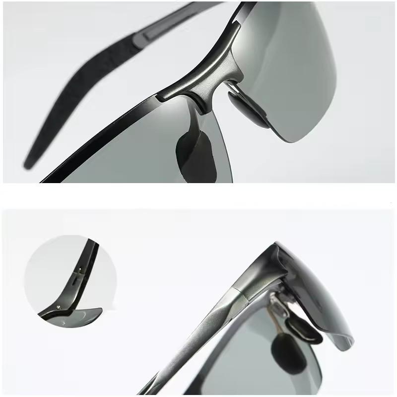 Non-polarized Men Photochromic Sunglasses Fashion Square Day Night Driving Chameleon Glasses