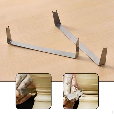 2Pcs Pottery Trimming Tools Crafting Supplies Portable Bottom Foot Tool for Potter