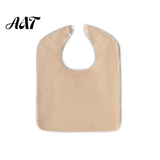 Easy Clean Eating Bibs Adult Large Bib, Solid Color Waterproof Clothing Protector, with Deep Crumb Anti-stain Nursing Home Catcher Design, Adjustable