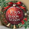 Metal Tin Art Sign Jesus Christmas Round Wall Decor 7.8 Inch Home Bar Cafe Gift