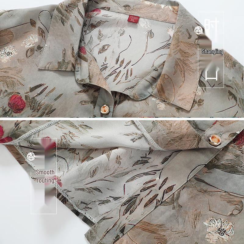 Elderly Women's Loose Fit Casual 3/4 Sleeve Shirt