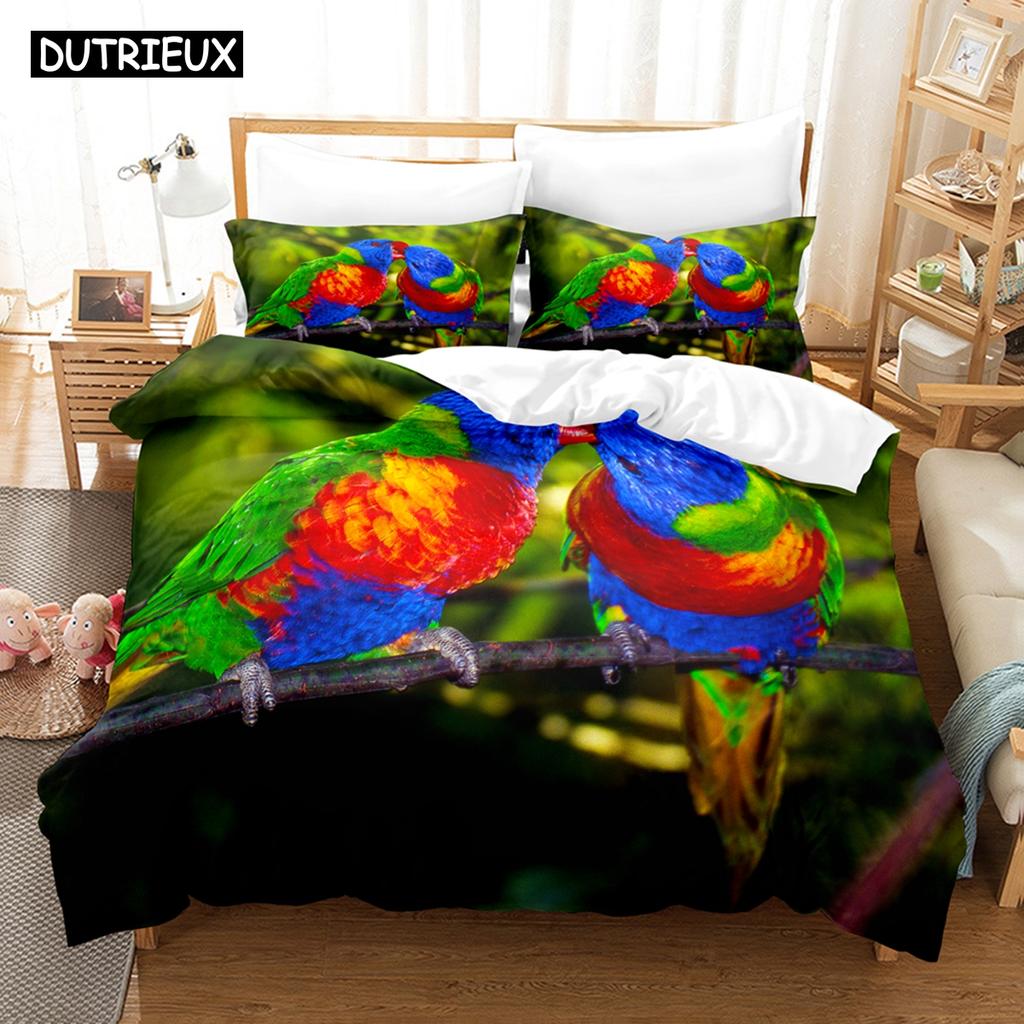3D The Parrot Bedding Sets Duvet Cover Set With Pillowcase Twin Full Queen King Bedclothes Bed Linen