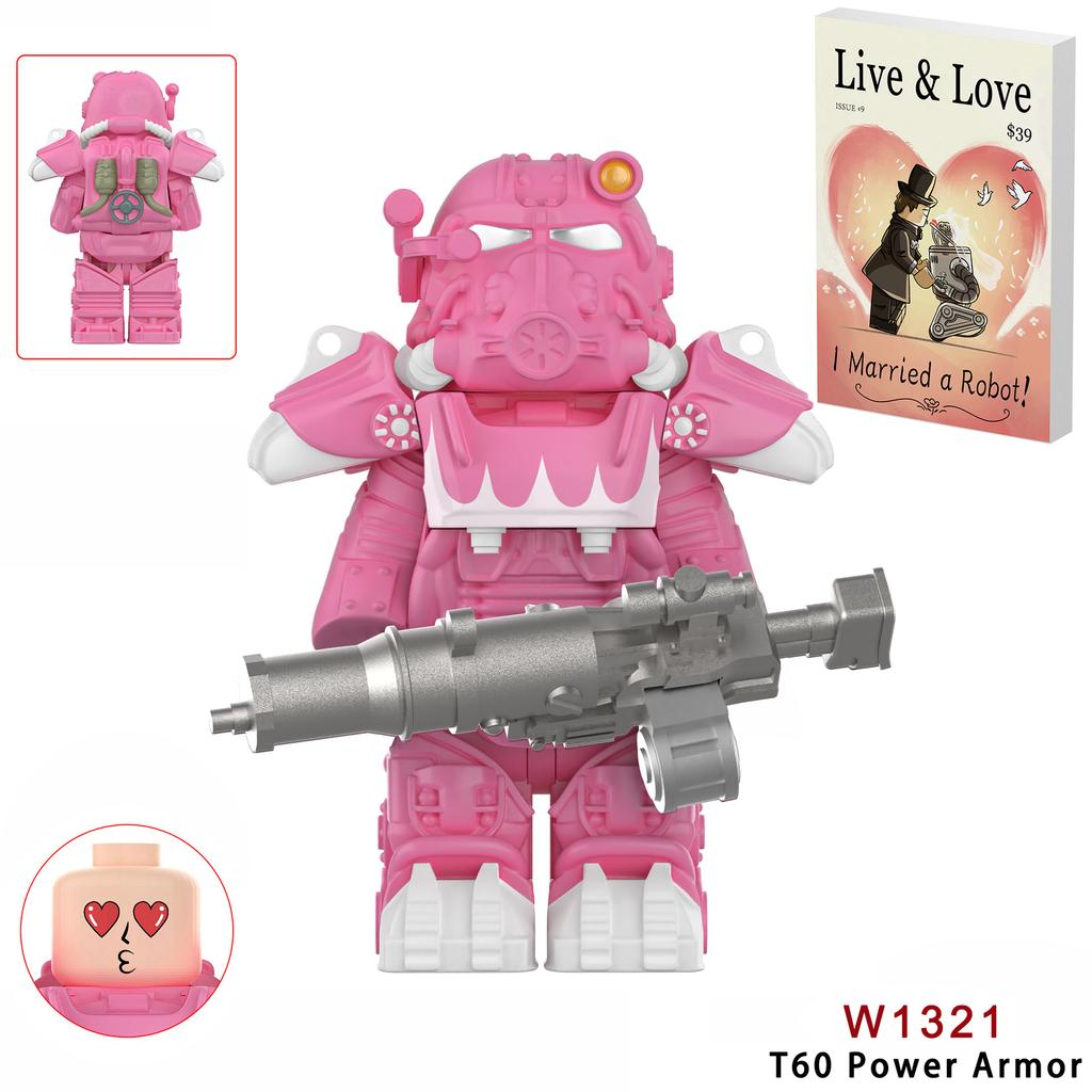 Neueste Bos Game T60 Power Rüstung Armee Offiziere Soldaten Figur Maschinengewehr Modell Bausteine Kinderspielzeug Geschenke Junge Mädchen Juguetes