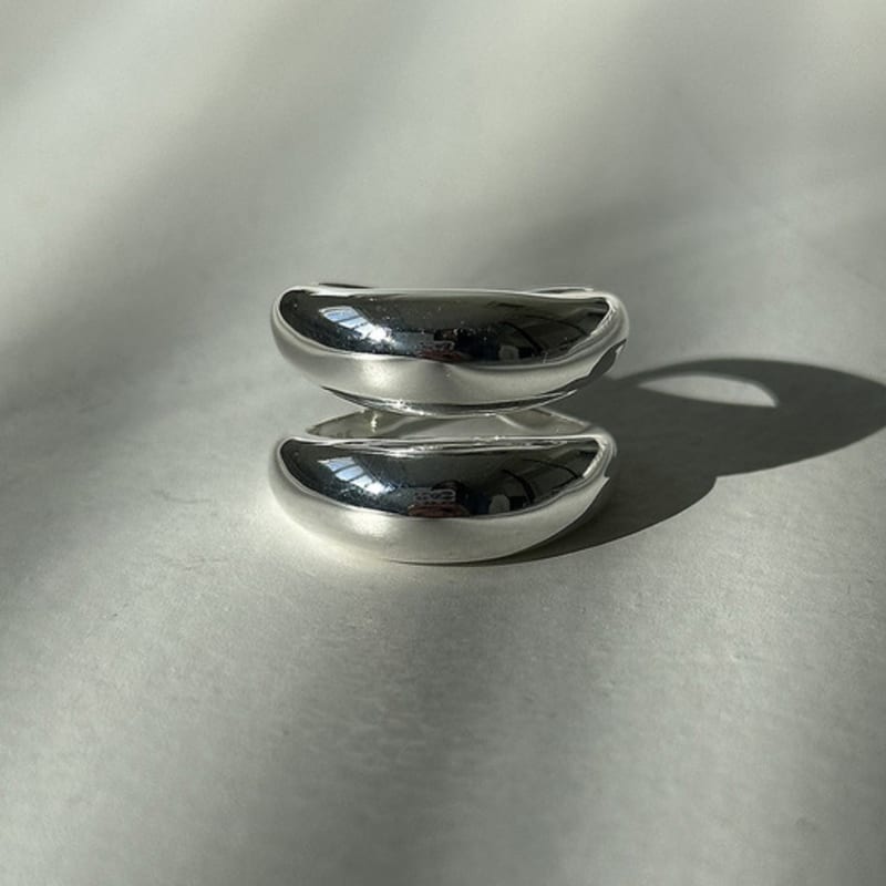 mosxe [925silver] Double bold layer ring