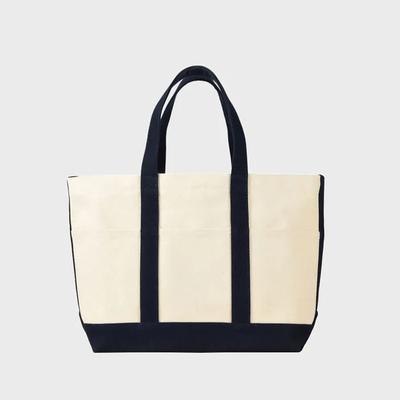 Primo Canvas Tote Bag (Ivory/Navy)