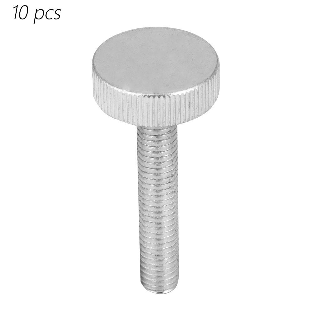 10pcs M8 Zinc Plated Carbon Steel Flat Knurled Head Thumb Screws (M8*10)