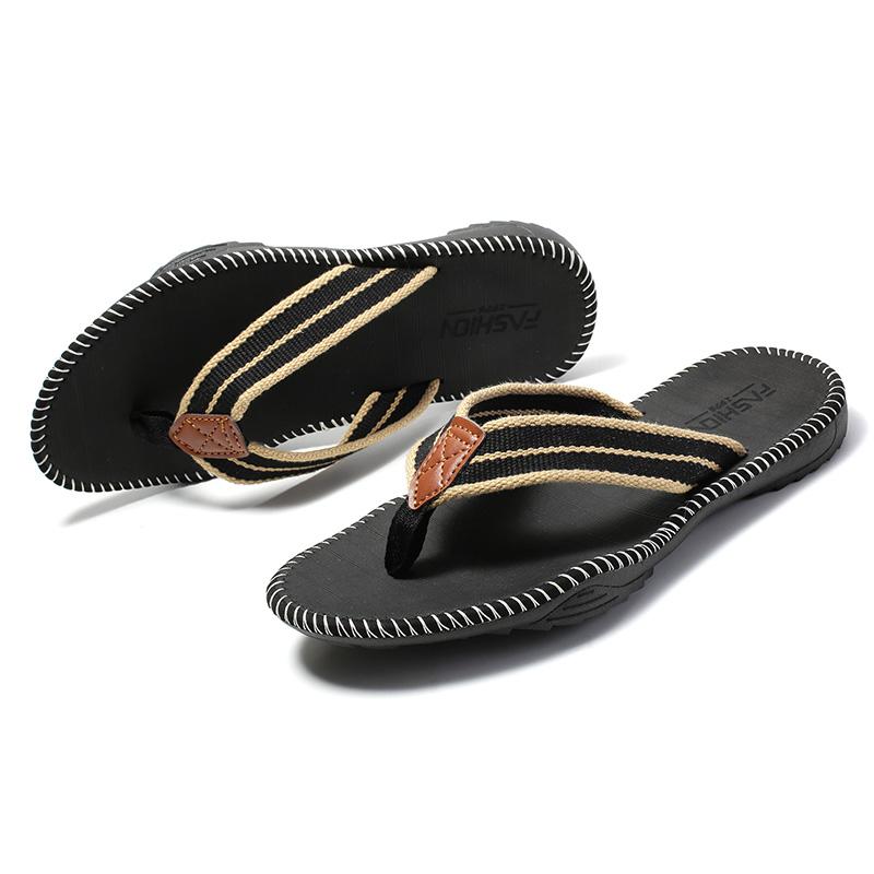 Fashion Flip Flops Men 2024 Summer Leather Slippers Outdoor Casual Male Breathable Sandals Fashion Lightweight Beach Big Size Flat Shoes