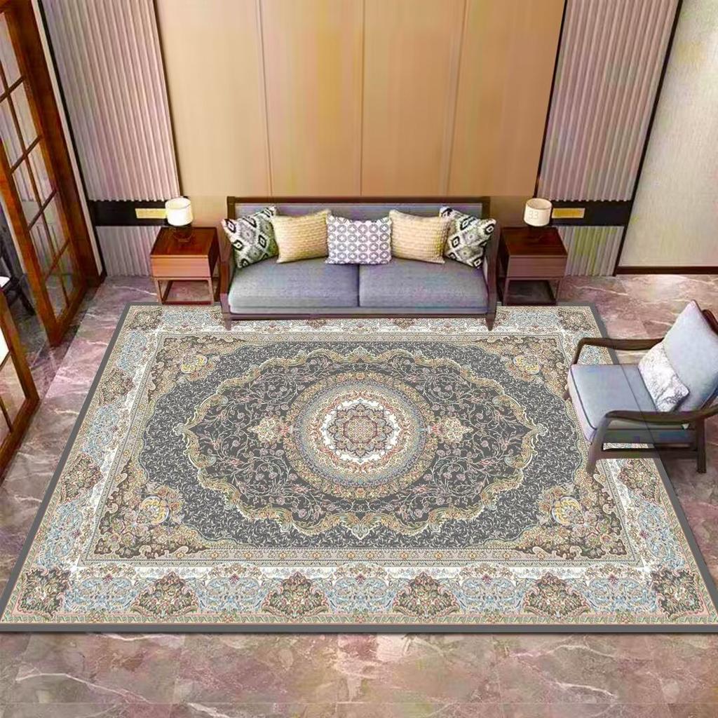 Luxuriöser Perserteppich Easy Clean für Wohnzimmer Türkei-Stil Heimdeko Große Größe Teppich Rutschfeste Eingangsmatte Anpassbar