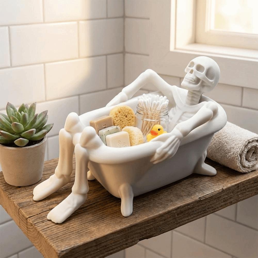 Well-Made Resin Trinket Organizer Smooth Surface Bathtub Tray Skeleton Tray Living Room