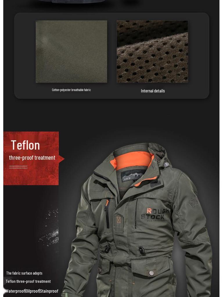 Men's Mid-Length Casual Hooded Plus Size Jacket for Spring and Autumn.