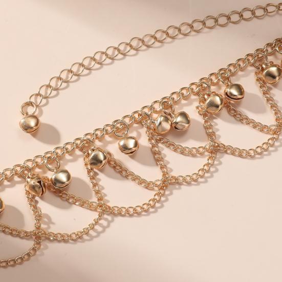 Women Anklet Bell Decor Adjustable Design Double-Layer Ankle Chain Sophisticated Ankle Accessory Jewelry Gift