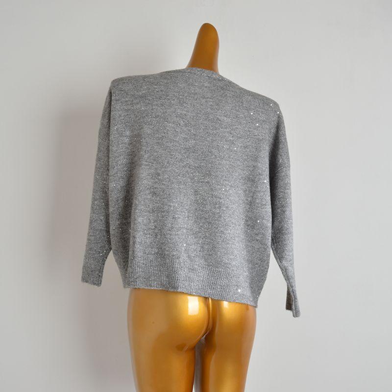 Fashion Style Autumn and Winter Thin Pure Color Loose Version Long Sleeve Sweater Coat Women's Single-Breasted Knitted Cardigan Top