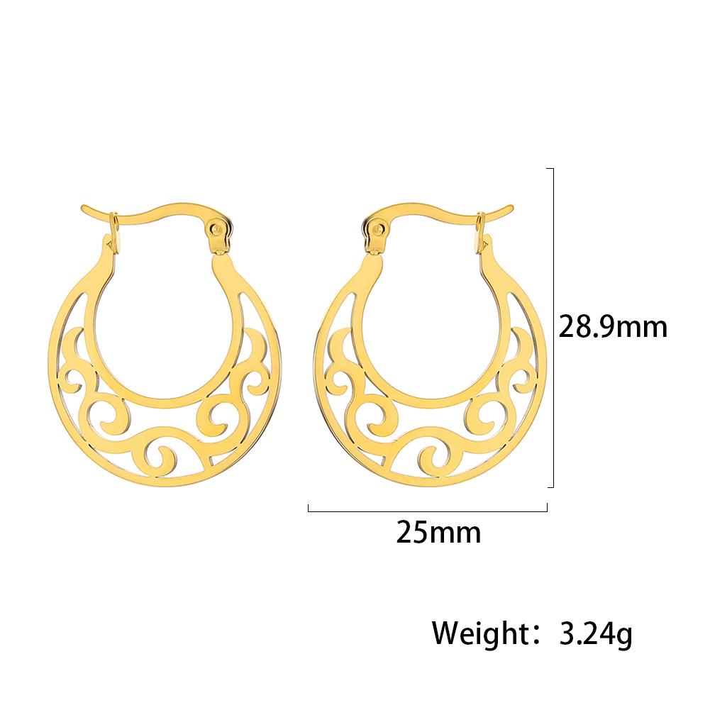 Cazador Vintage Filigree Hoop Earrings for Women Flower Tree Lotus Stainless Steel Jewelry Wedding Birthday Mother Gifts 2025