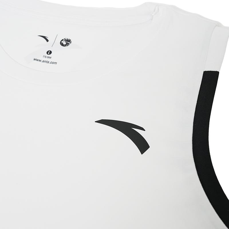 Anta Basketball Series Campus Round Neck Simple Comfortable Breathable Sports Versatile Basketball Game Suit Men suits Pure-White 152621203-1