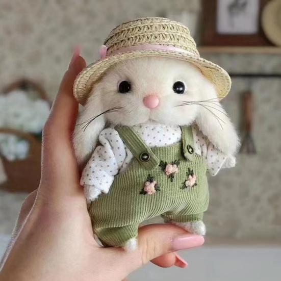 Bunny Plush Keychain 14cm Soft Stuffed Rabbit Pendant for Bags Keys Cute Spring Gift for Girl Women Collectors