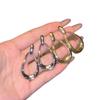 Simple retro Hong Kong style geometric water drop stud earrings fashionable personality atmosphere metal plain ring earrings elliptical ring earrings