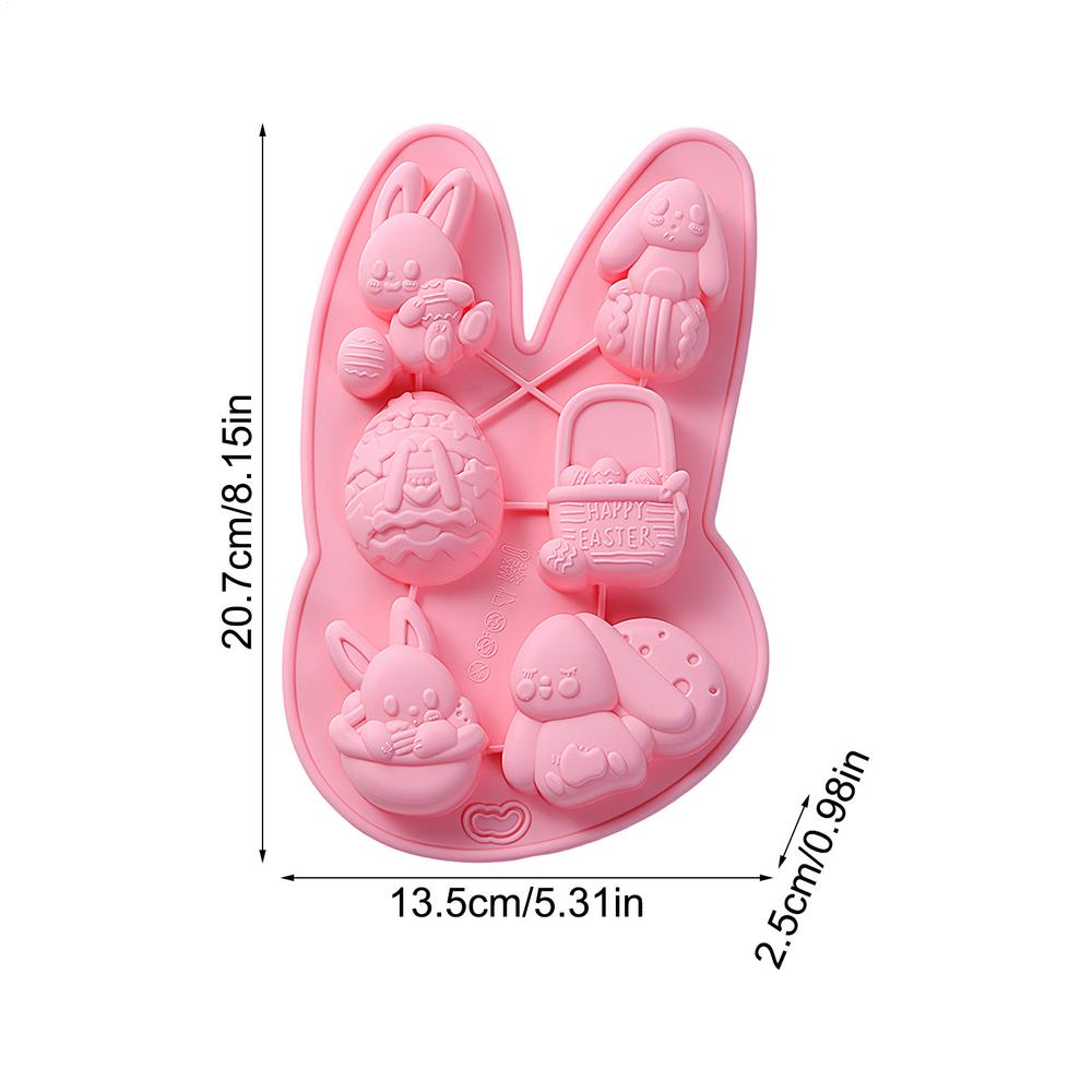 Cute Easter Bunny Silicone Mold 3D Ice Cubes And Dessert Molds Chocolate Molds Casting Tool Rabbit-shaped Silicone Baking Mold