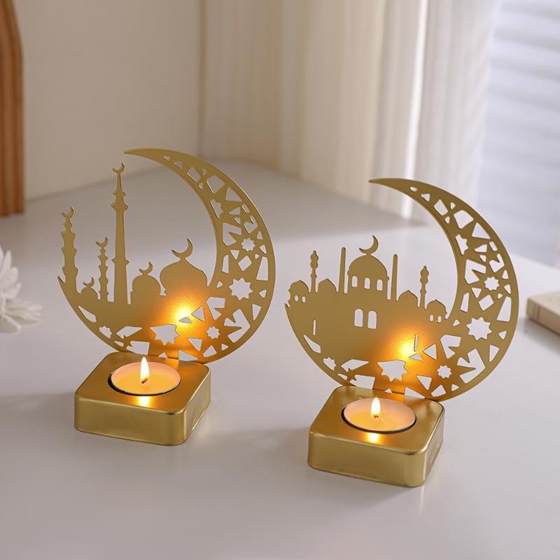 Ramadan Kareem Kerzenständer Dekorationen Muslimischer Kerzen Räucherstäbchenhalter Islamische Party Eid Mubarak Kerzenständer Tischornament Dekor