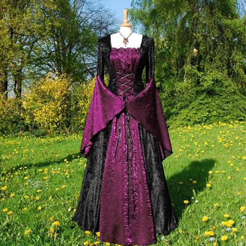 Medieval European Court Style Retro Party Dress for Women - Long Dress