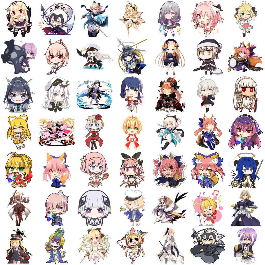 54 Magical Girl Graffiti Stickers - Waterproof DIY Stickers for Car, Luggage, Journal, or Skateboard.